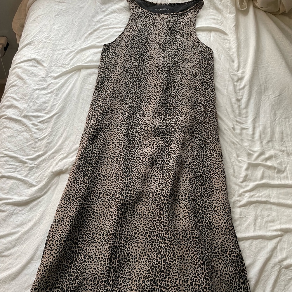 Reformation midi cheetah dress
